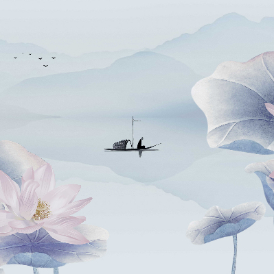 Rolgordijn voor het raam Een visser op een boot