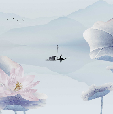 Rolgordijn voor het raam Een visser op een boot