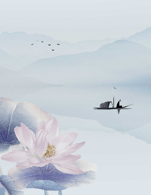 Rolgordijn voor het raam Een visser op een boot