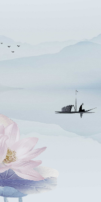 Rolgordijn voor het raam Een visser op een boot