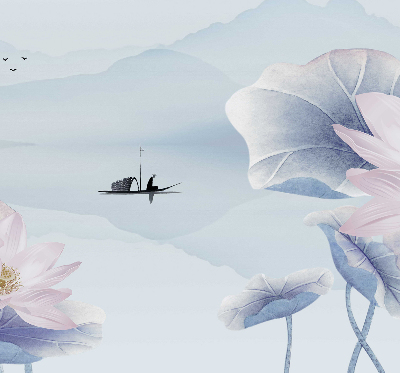 Rolgordijn voor het raam Een visser op een boot