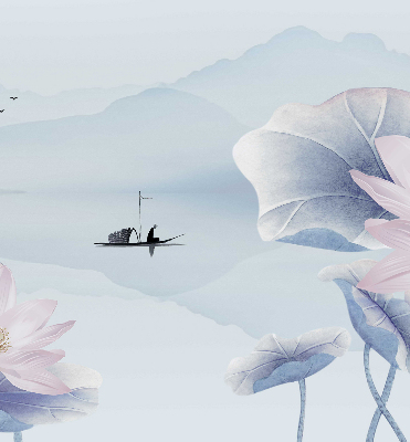 Rolgordijn voor het raam Een visser op een boot