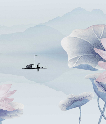 Rolgordijn voor het raam Een visser op een boot