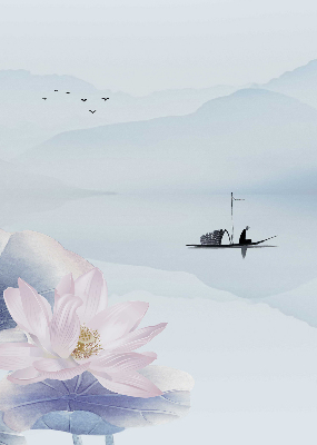 Rolgordijn voor het raam Een visser op een boot