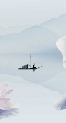 Rolgordijn voor het raam Een visser op een boot