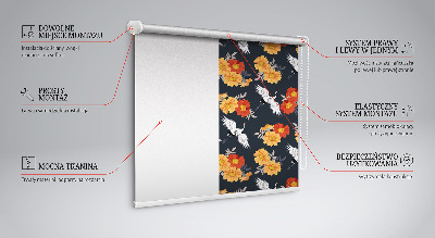 Rolgordijn verduisterend Bloemen en kraanvogels