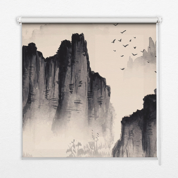 Rolgordijn voor het raam Rotsen