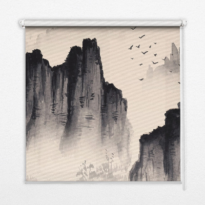 Rolgordijn voor het raam Rotsen