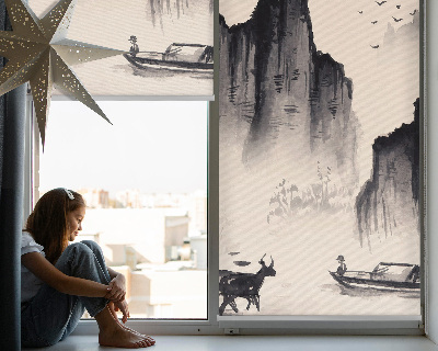 Rolgordijn voor het raam Rotsen