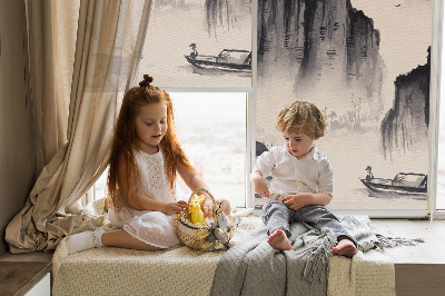 Rolgordijn voor het raam Rotsen