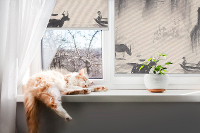 Rolgordijn voor het raam Rotsen