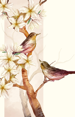 Rolgordijn verduisterend Vogels op een boom met bloemen