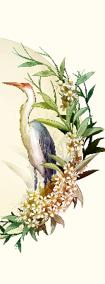 Rolgordijn voor het raam Een kraan in een cirkel van groen