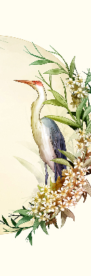 Rolgordijn voor het raam Een kraan in een cirkel van groen