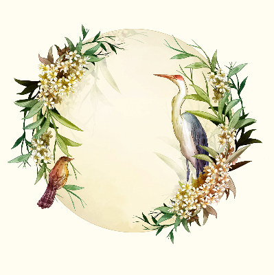 Rolgordijn voor het raam Een kraan in een cirkel van groen