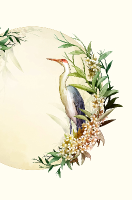 Rolgordijn voor het raam Een kraan in een cirkel van groen