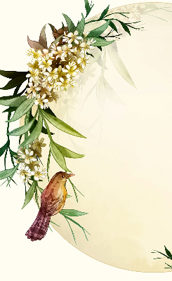 Rolgordijn voor het raam Een kraan in een cirkel van groen