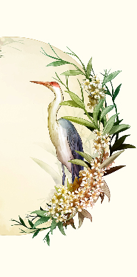 Rolgordijn voor het raam Een kraan in een cirkel van groen