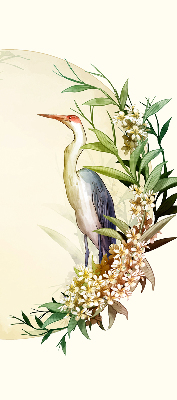 Rolgordijn voor het raam Een kraan in een cirkel van groen