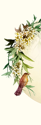 Rolgordijn voor het raam Een kraan in een cirkel van groen