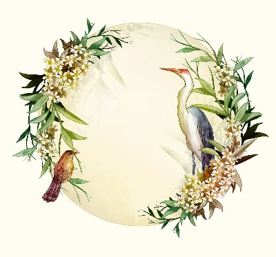 Rolgordijn voor het raam Een kraan in een cirkel van groen