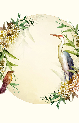 Rolgordijn voor het raam Een kraan in een cirkel van groen