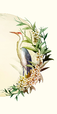 Rolgordijn voor het raam Een kraan in een cirkel van groen