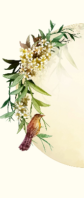 Rolgordijn voor het raam Een kraan in een cirkel van groen