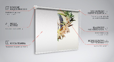 Rolgordijn voor het raam Een kraan in een cirkel van groen