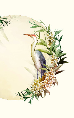 Rolgordijn voor het raam Een kraan in een cirkel van groen