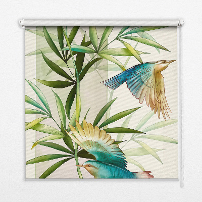 Rolgordijn voor het raam Vogels in de bladeren