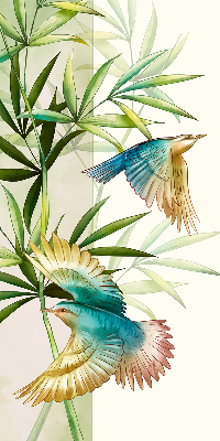 Rolgordijn voor het raam Vogels in de bladeren