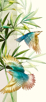 Rolgordijn voor het raam Vogels in de bladeren