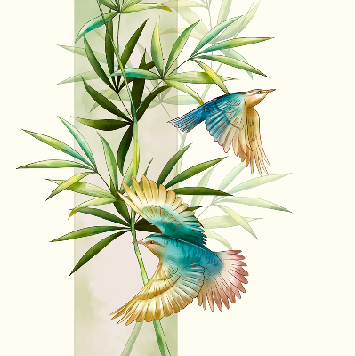 Rolgordijn voor het raam Vogels in de bladeren