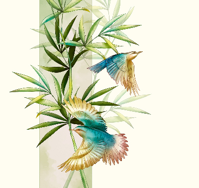 Rolgordijn voor het raam Vogels in de bladeren