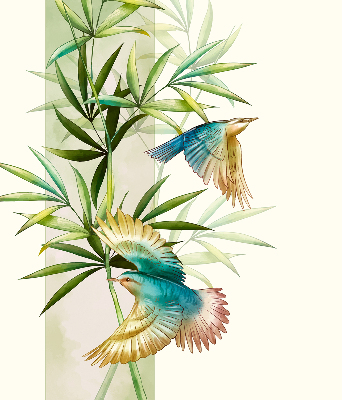 Rolgordijn voor het raam Vogels in de bladeren