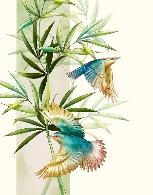 Rolgordijn voor het raam Vogels in de bladeren