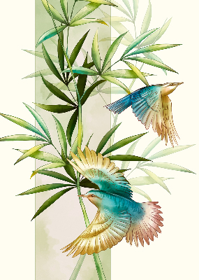 Rolgordijn voor het raam Vogels in de bladeren