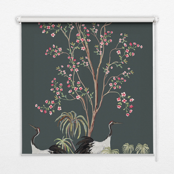 Rolgordijn verduisterend Vogels bij de rozenstruik