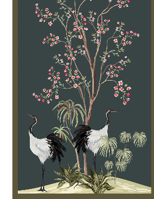 Rolgordijn verduisterend Vogels bij de rozenstruik