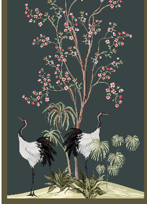 Rolgordijn verduisterend Vogels bij de rozenstruik