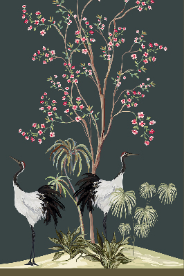 Rolgordijn verduisterend Vogels bij de rozenstruik