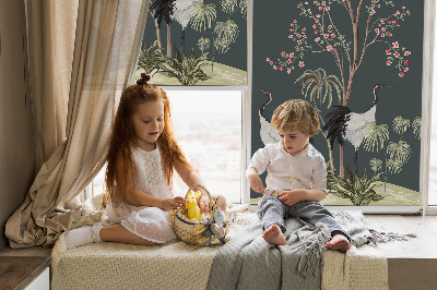 Rolgordijn verduisterend Vogels bij de rozenstruik