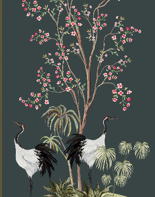 Rolgordijn verduisterend Vogels bij de rozenstruik