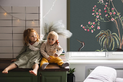 Rolgordijn verduisterend Vogels bij de rozenstruik