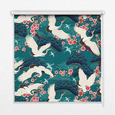 Rolgordijn verduisterend Een zwerm kraanvogels