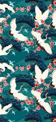 Rolgordijn verduisterend Een zwerm kraanvogels