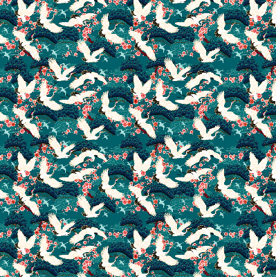 Rolgordijn verduisterend Een zwerm kraanvogels