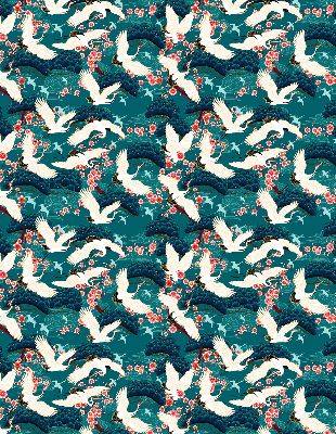 Rolgordijn verduisterend Een zwerm kraanvogels