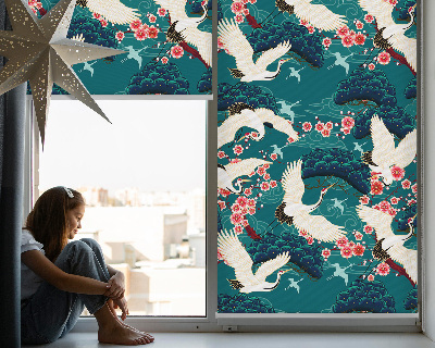 Rolgordijn verduisterend Een zwerm kraanvogels